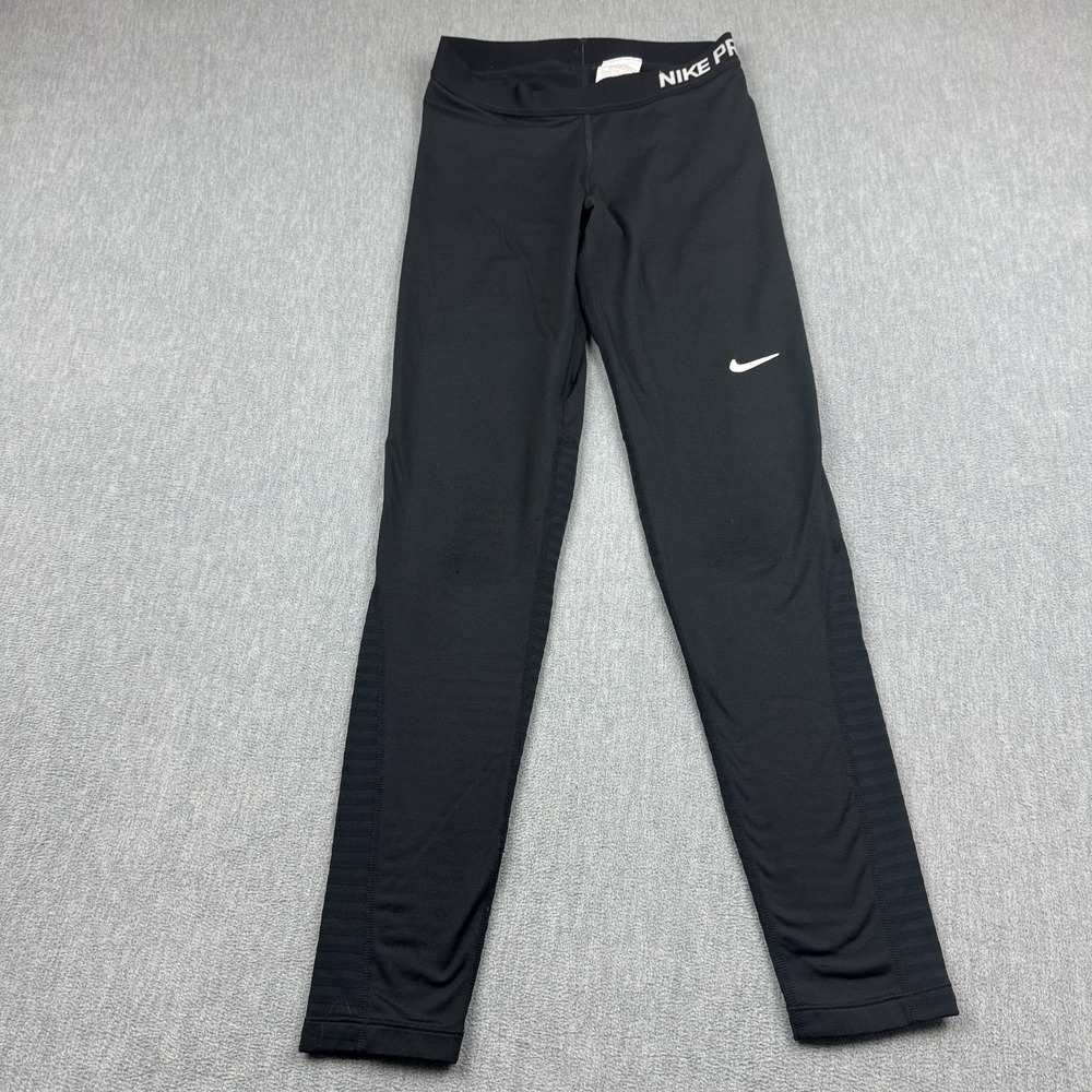 Nike Pro Leggings Womens Medium Black‎ Dri-Fit Yoga Gym Workout Compression